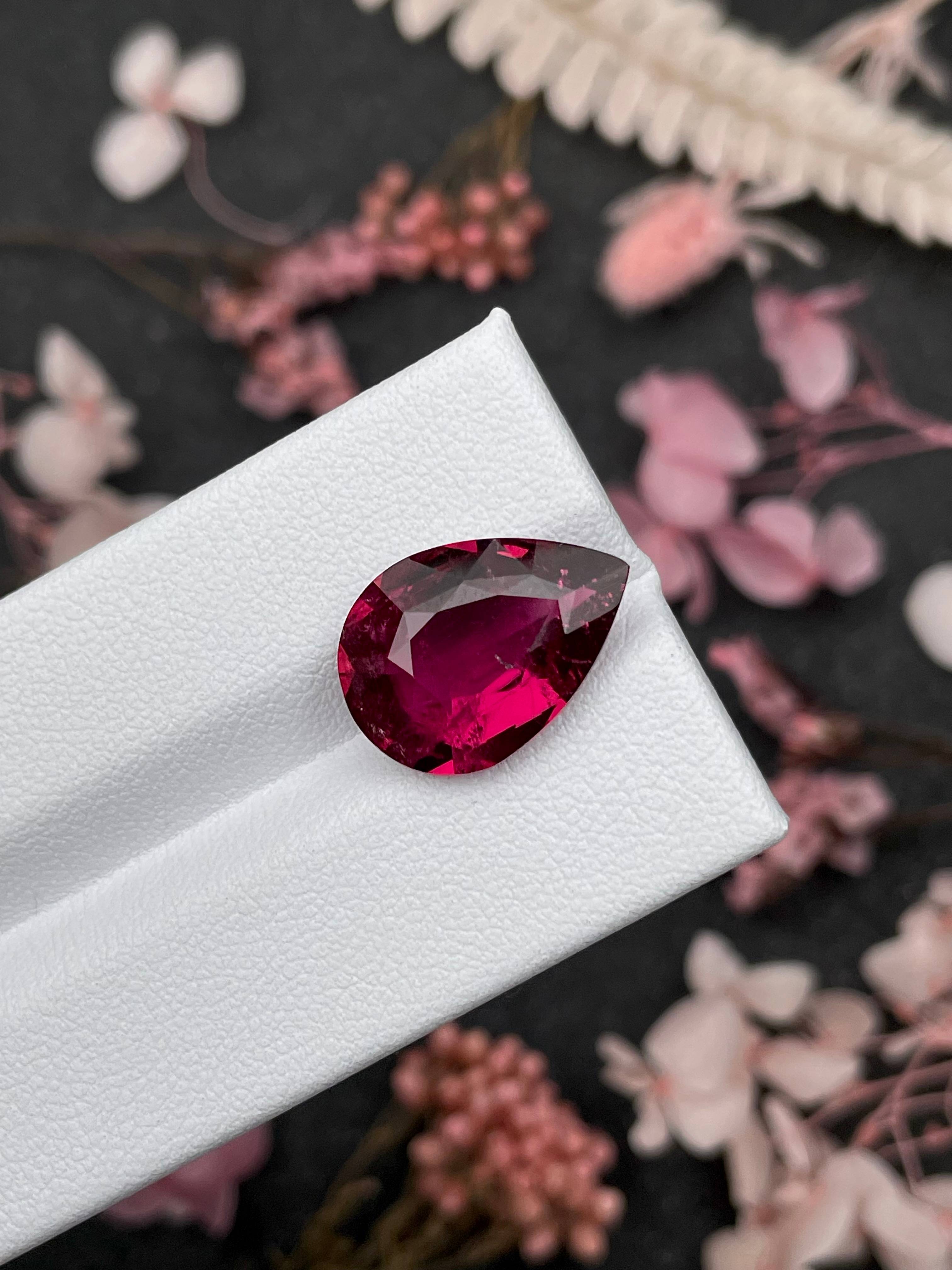 pink rubellite tourmaline, 7.17ct pear cut — view 9