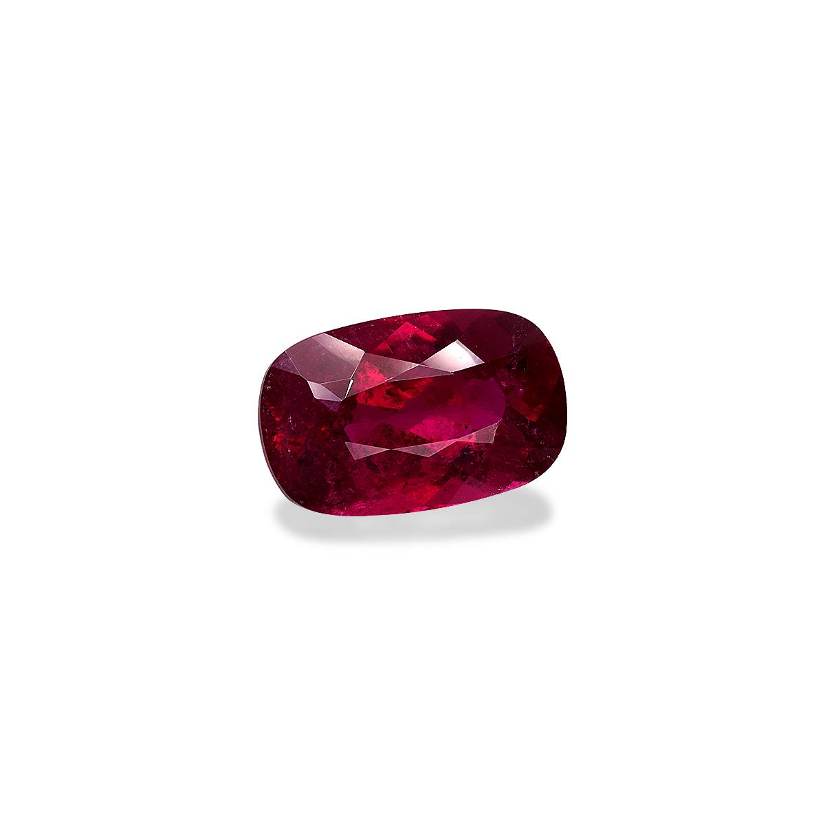 rose red rubellite tourmaline, 7.22ct cushion cut — view 3