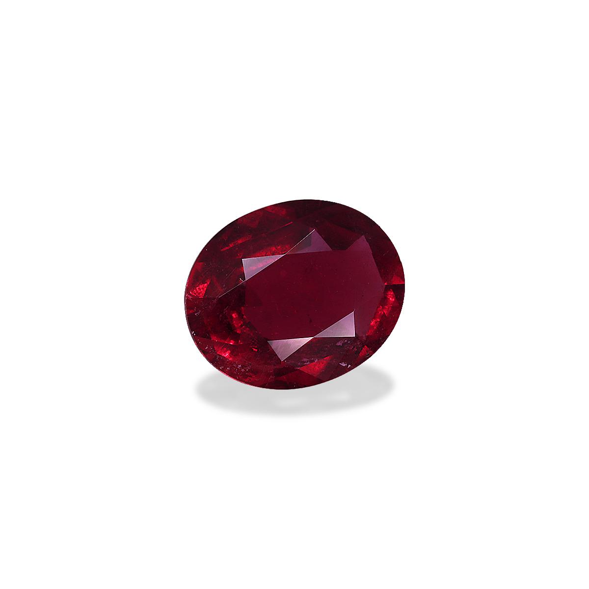 scarlet red rubellite tourmaline, 8.31ct oval cut — view 3