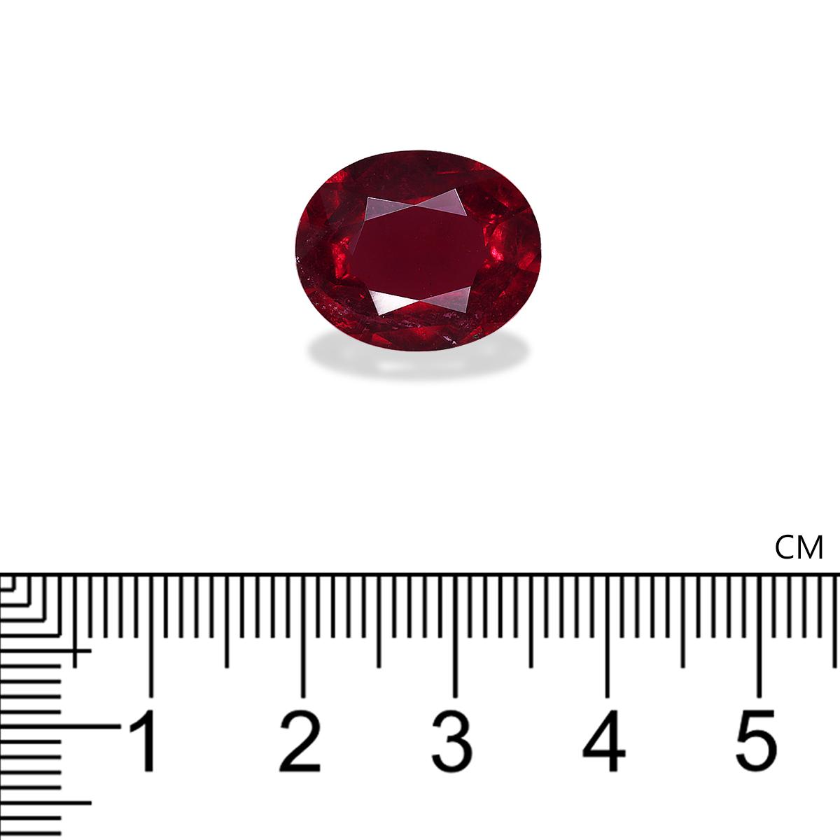 scarlet red rubellite tourmaline, 8.31ct oval cut — view 4