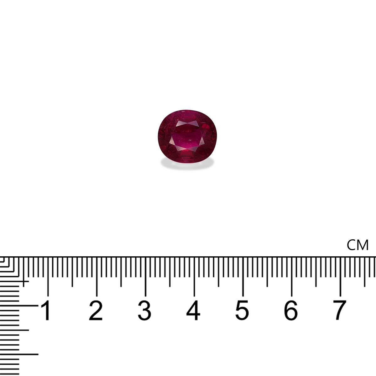 red rubellite tourmaline, 7.52ct cushion cut — view 4