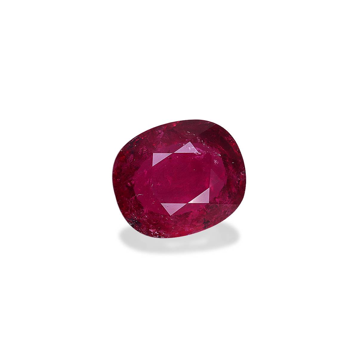 red rubellite tourmaline, 12.48ct cushion cut — view 3