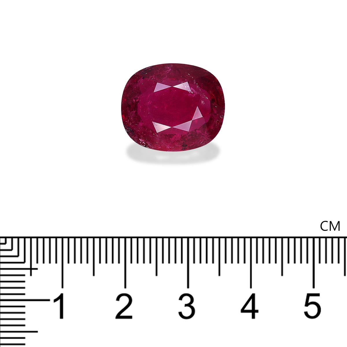 red rubellite tourmaline, 12.48ct cushion cut — view 4