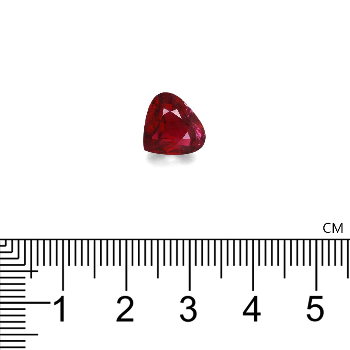 red rubellite tourmaline, 6.39ct pear cut — view 4