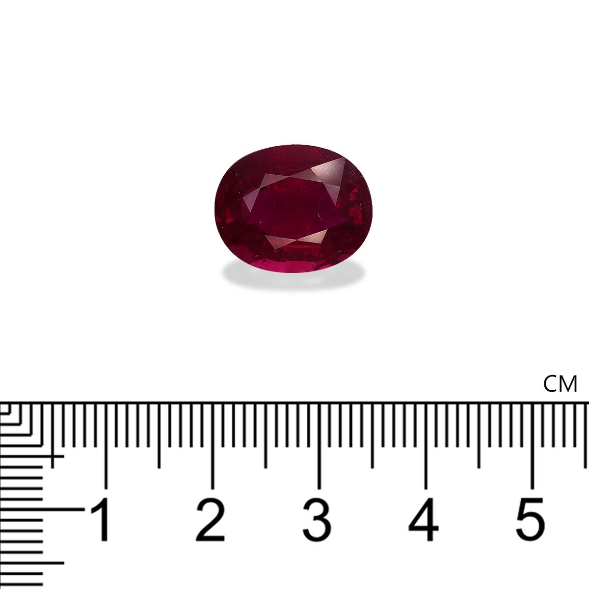 red rubellite tourmaline, 8.2ct oval cut — view 4