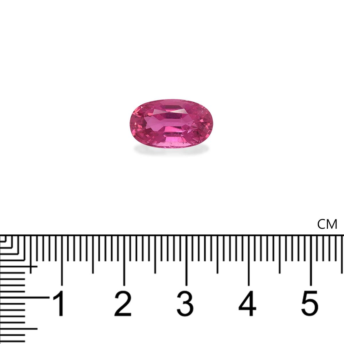 fuscia pink rubellite tourmaline, 4.86ct oval cut — view 4