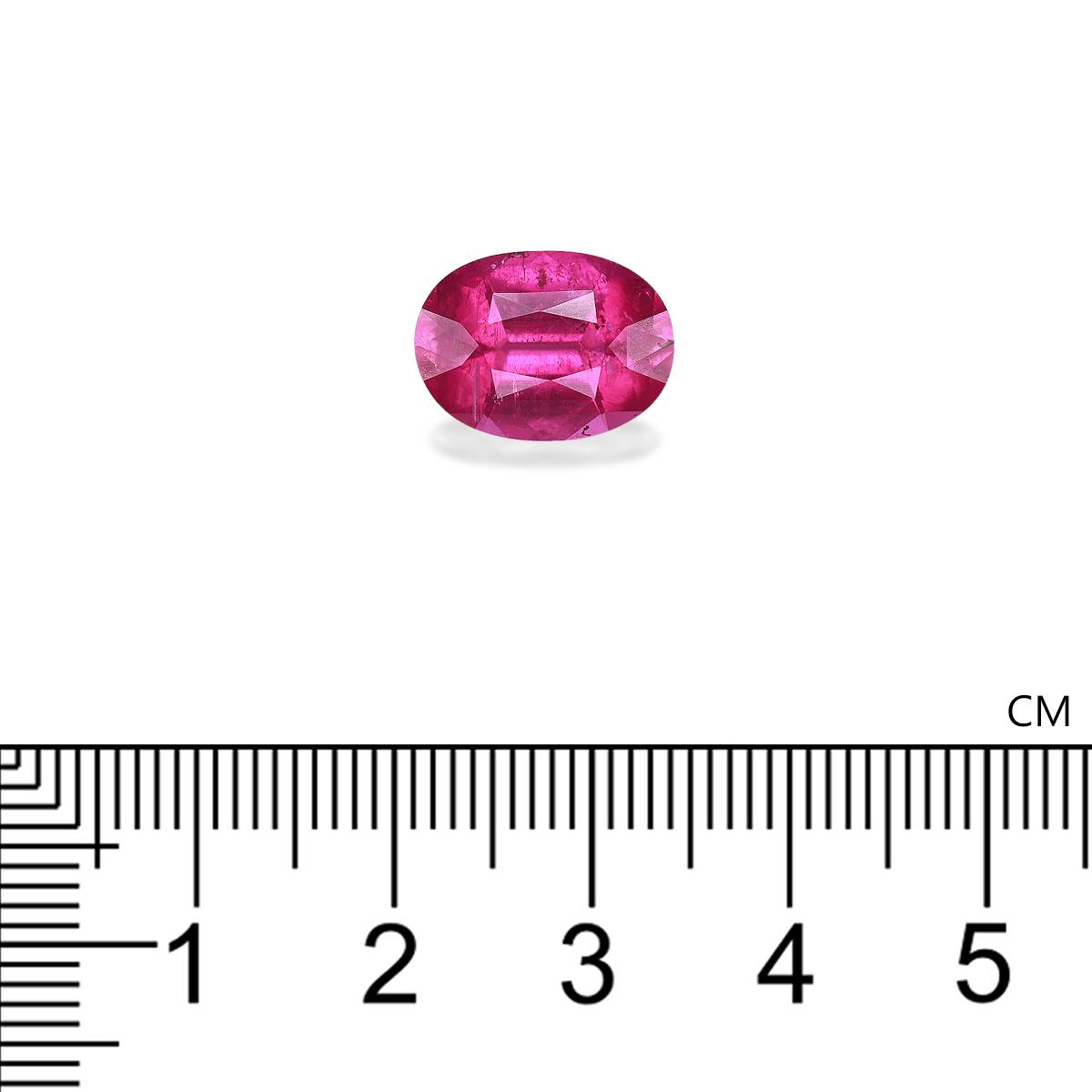 Vivid pink rubellite tourmaline, 5.43ct oval cut — view 4