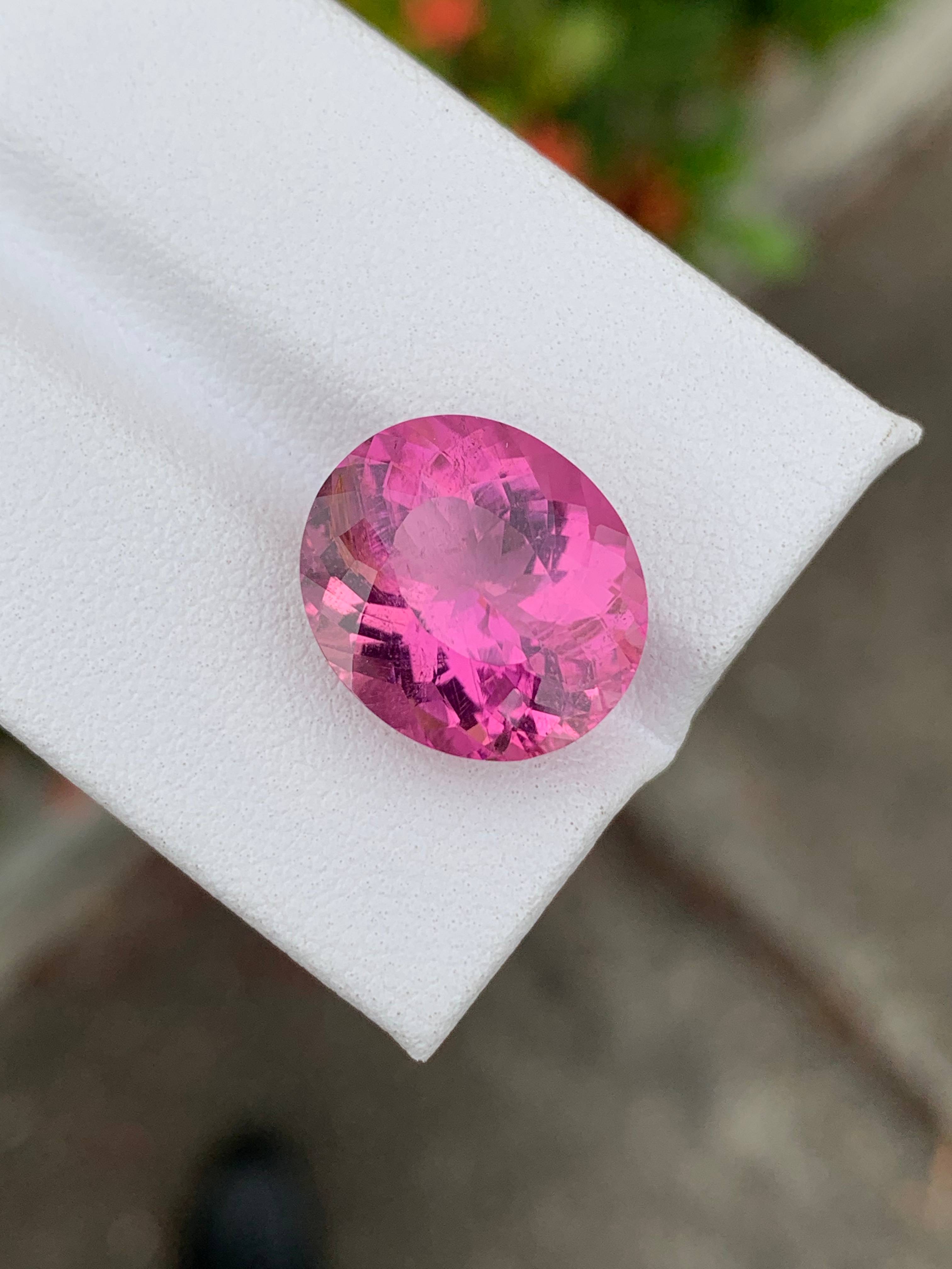 fuscia pink rubellite tourmaline, 8.34ct oval cut — view 6