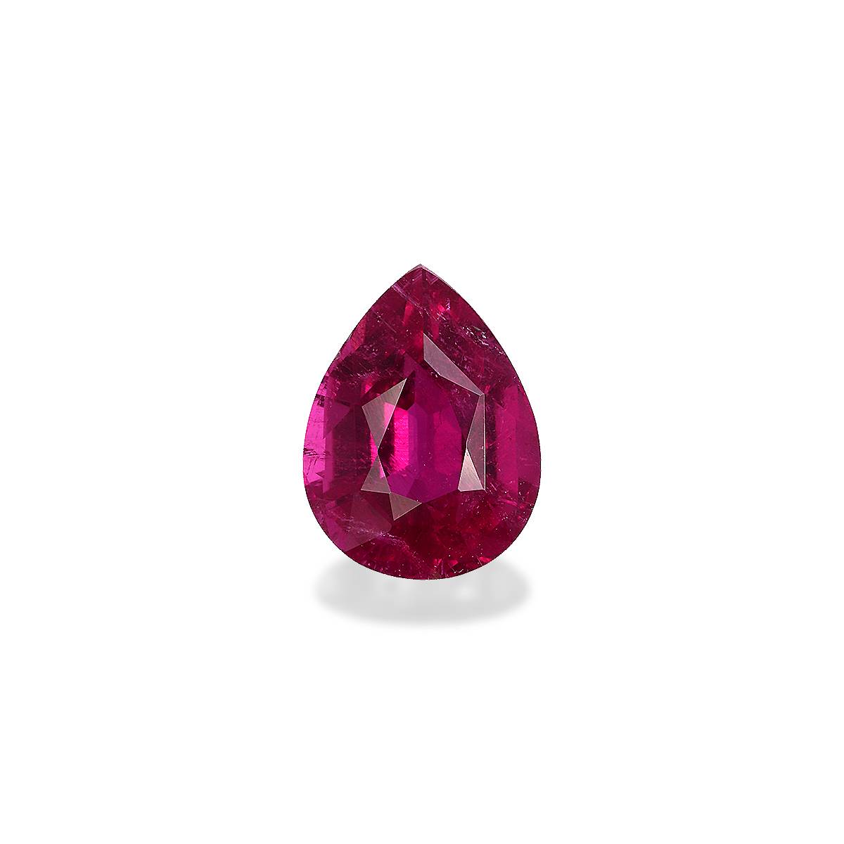 Vivid rose red rubellite tourmaline, 3.14ct pear cut — main view