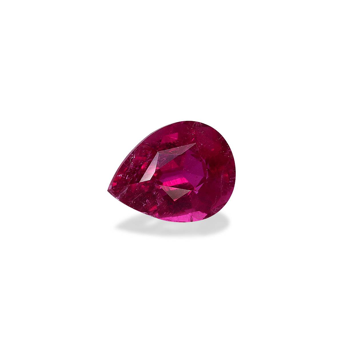 Vivid rose red rubellite tourmaline, 3.14ct pear cut — view 3