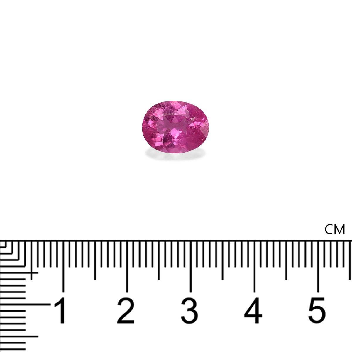 fuscia pink rubellite tourmaline, 2.37ct oval cut — view 4