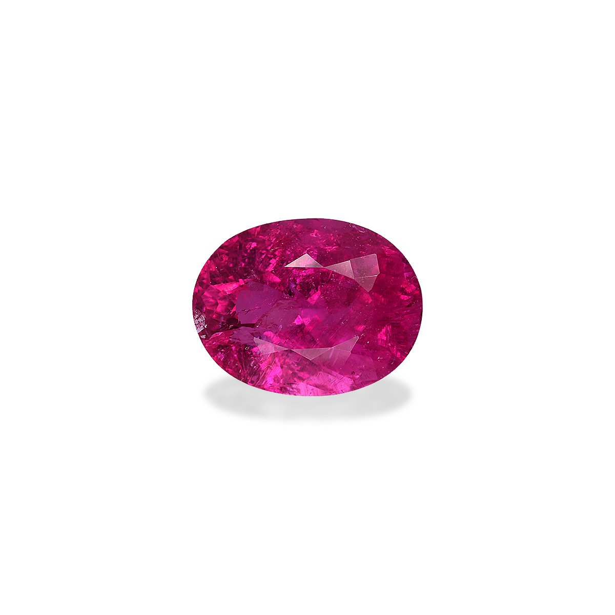 Vivid pink rubellite tourmaline, 4.39ct oval cut — main view