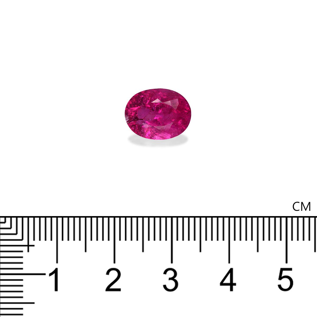 Vivid pink rubellite tourmaline, 4.39ct oval cut — view 4
