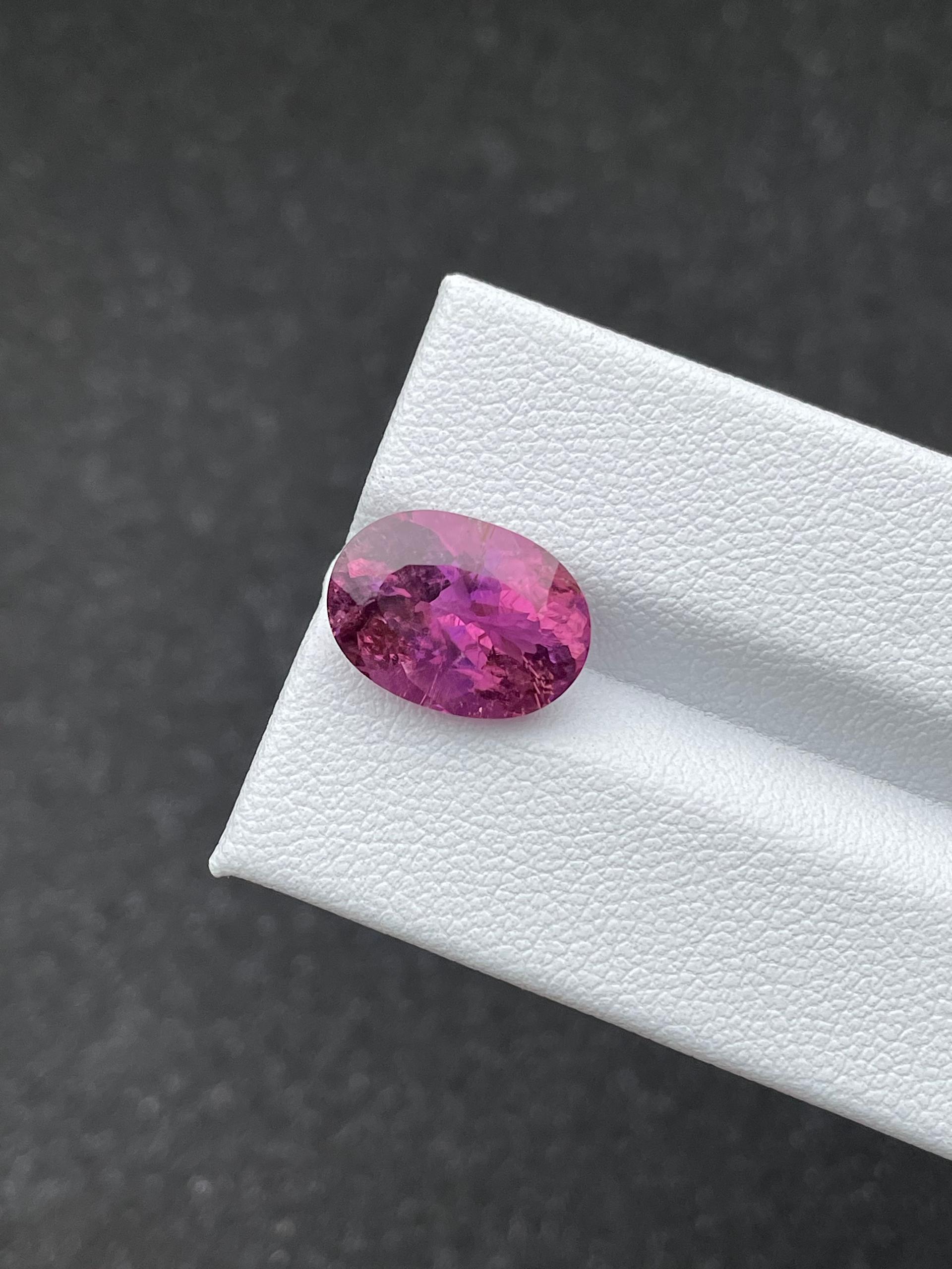 pink rubellite tourmaline, 5.74ct oval cut — view 5