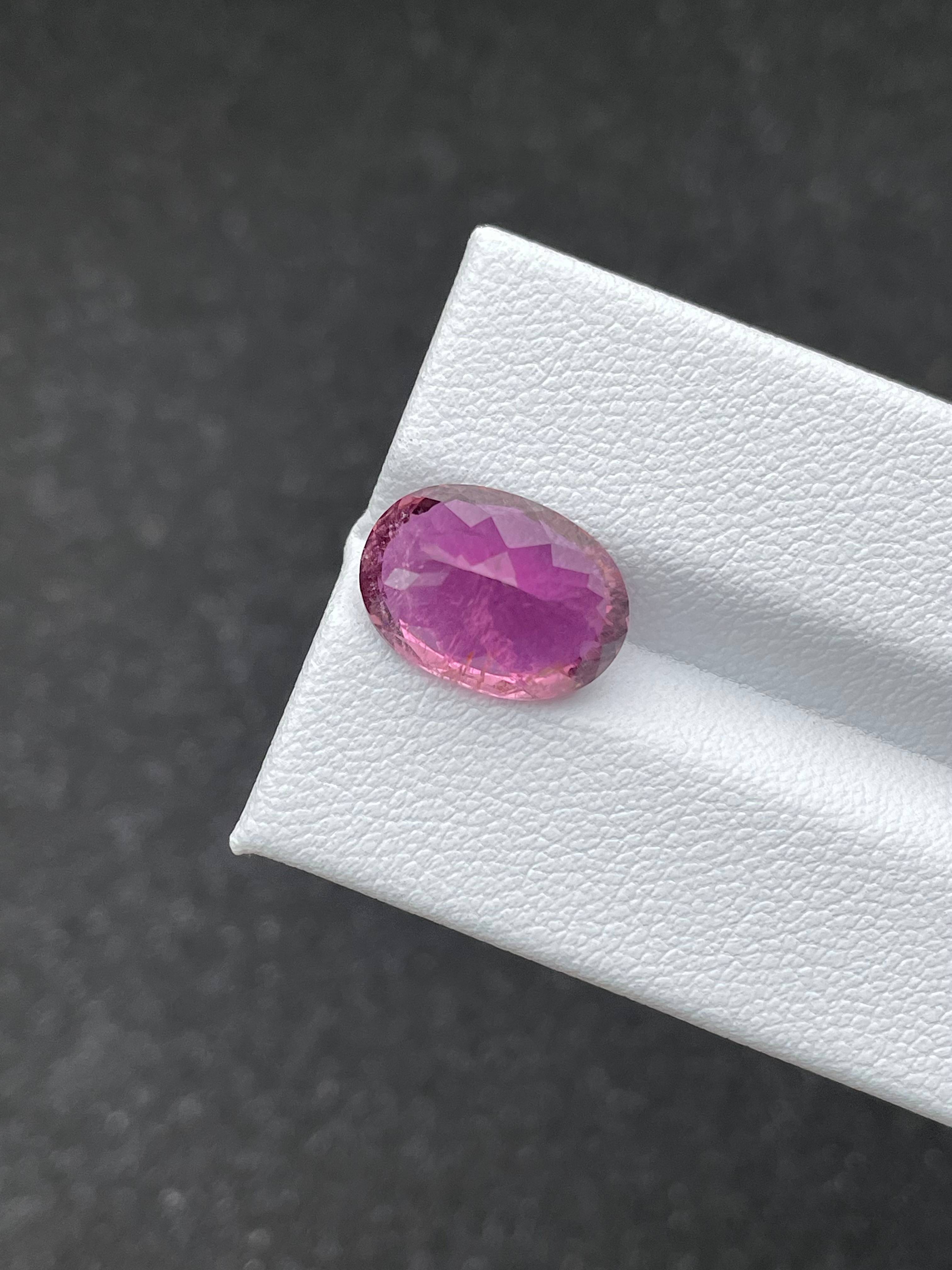 pink rubellite tourmaline, 5.74ct oval cut — view 6