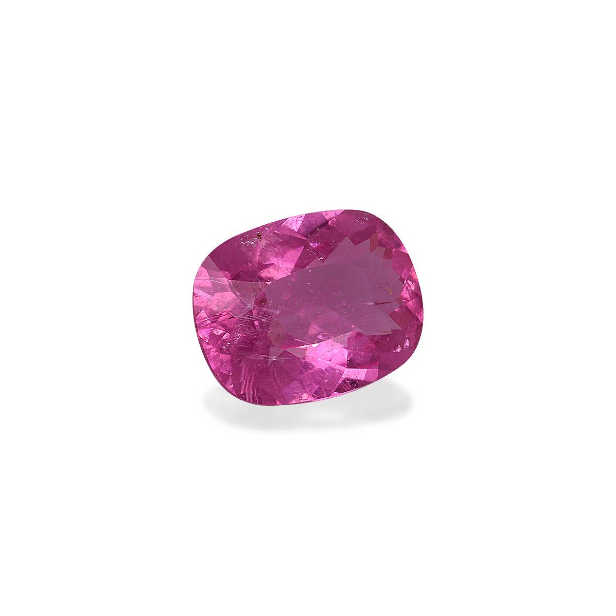 flamingo pink rubellite tourmaline, 5.34ct cushion cut — view 3