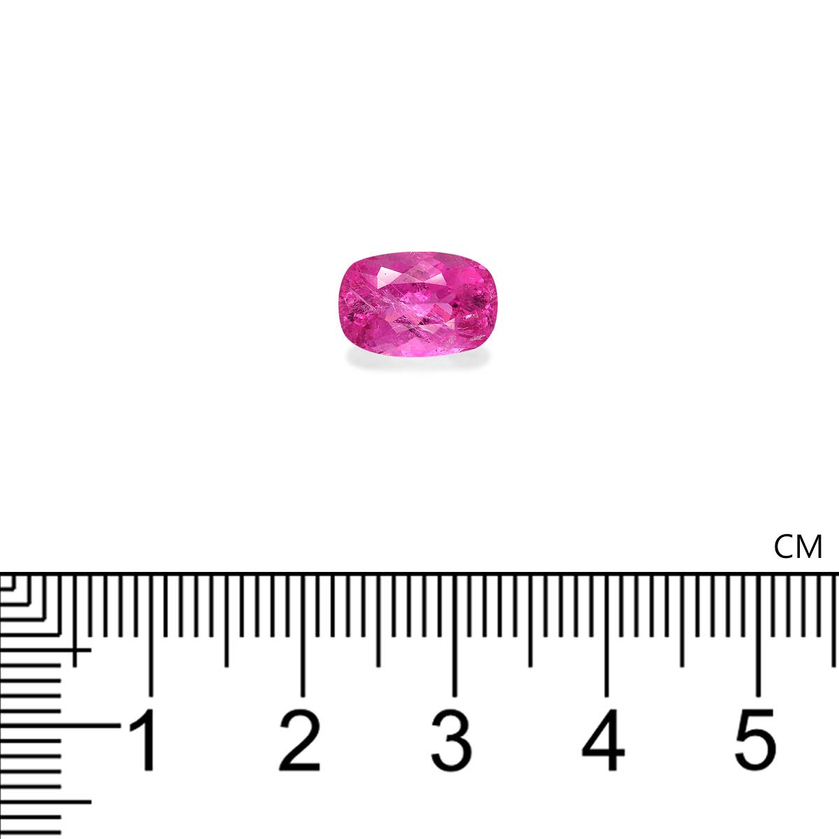 fuscia pink rubellite tourmaline, 2.55ct cushion cut — view 4