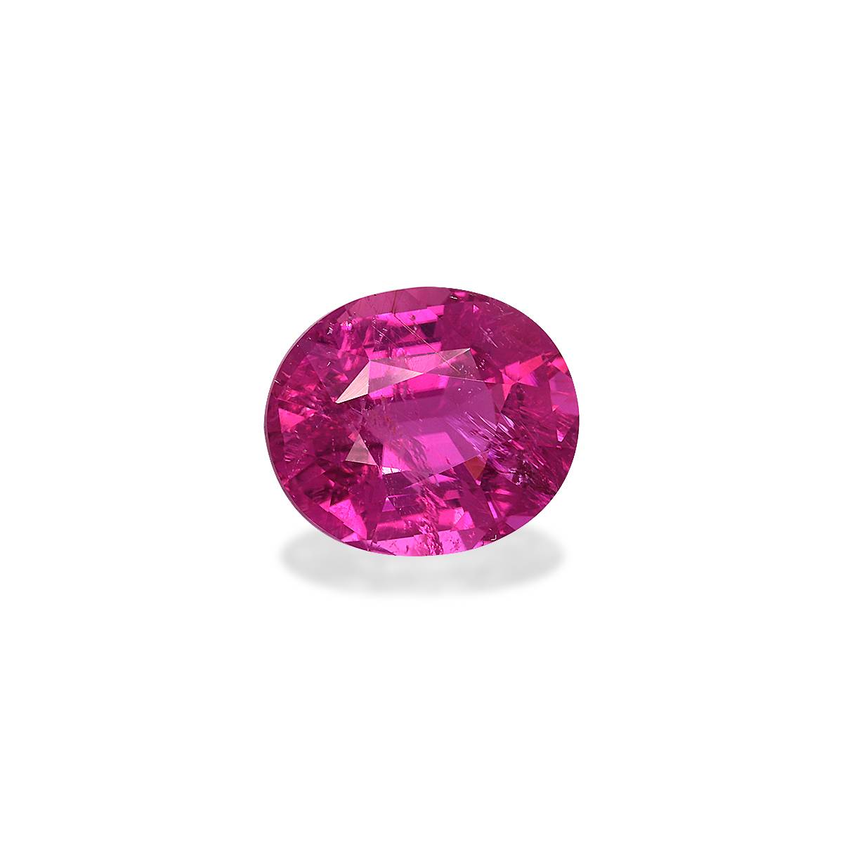 Vivid pink rubellite tourmaline, 7.02ct oval cut — view 3