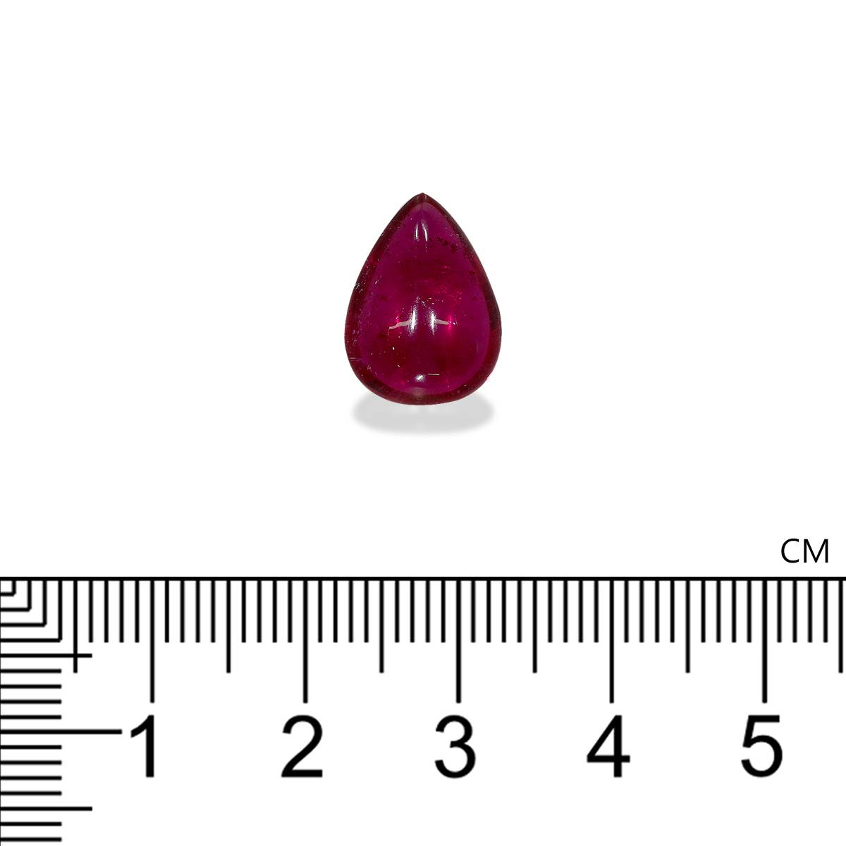 red rubellite tourmaline, 5.38ct pear cut — view 4