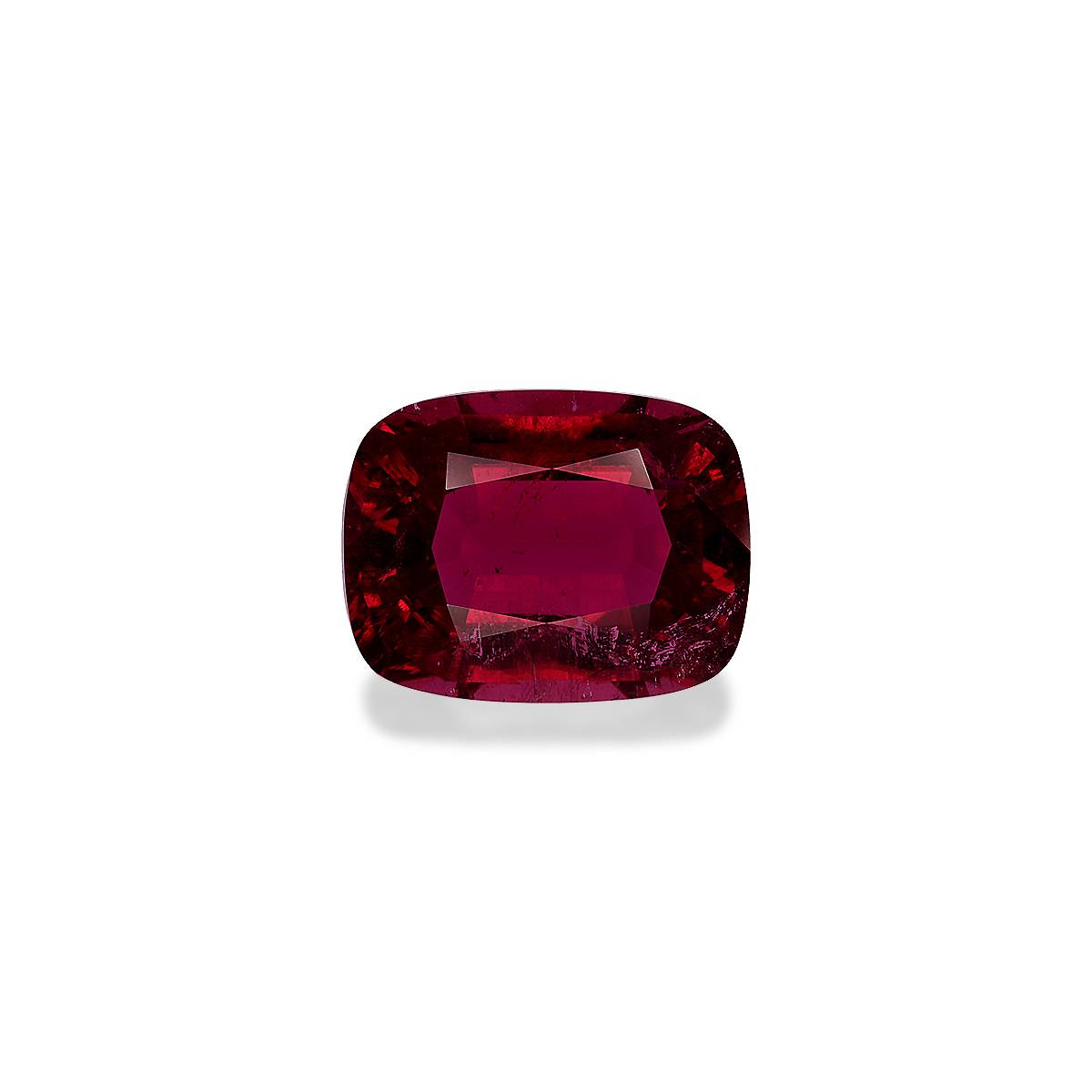 Vivid red rubellite tourmaline, 13.08ct cushion cut — main view
