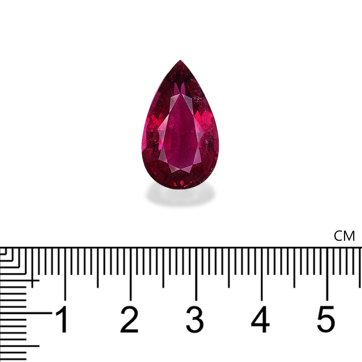 Vivid red rubellite tourmaline, 10.98ct pear cut — view 4