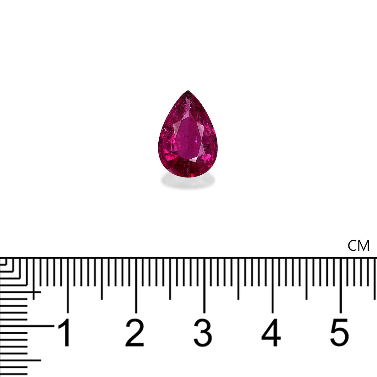 fuscia pink rubellite tourmaline, 3.17ct pear cut — view 4