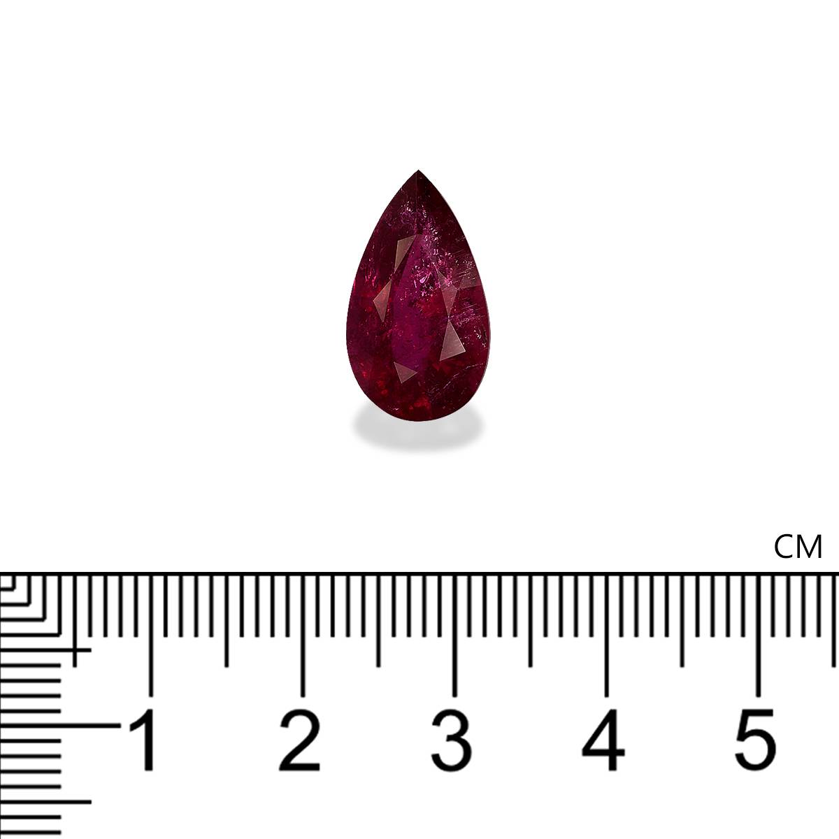 red rubellite tourmaline, 6.12ct pear cut — view 4