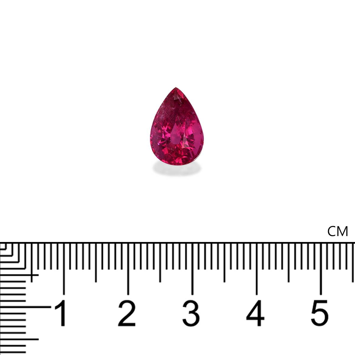 Vivid pink rubellite tourmaline, 3.93ct pear cut — view 4