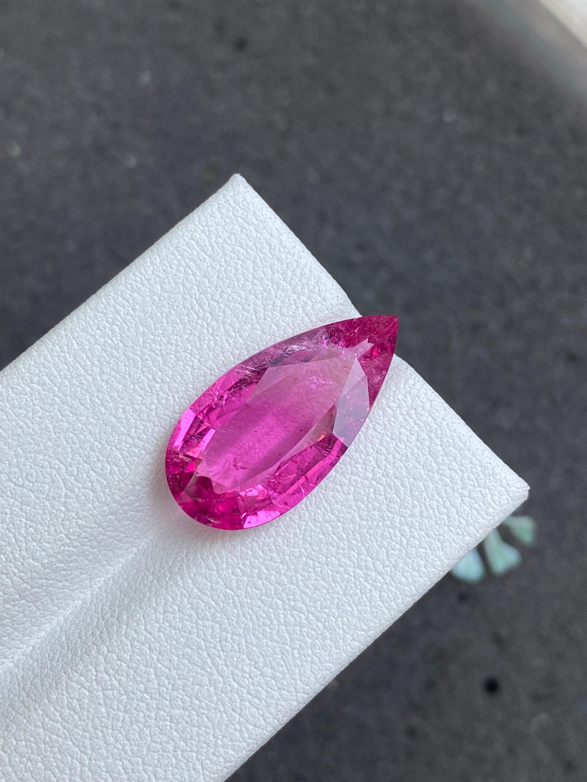 Vivid pink rubellite tourmaline, 7.5ct pear cut — view 5