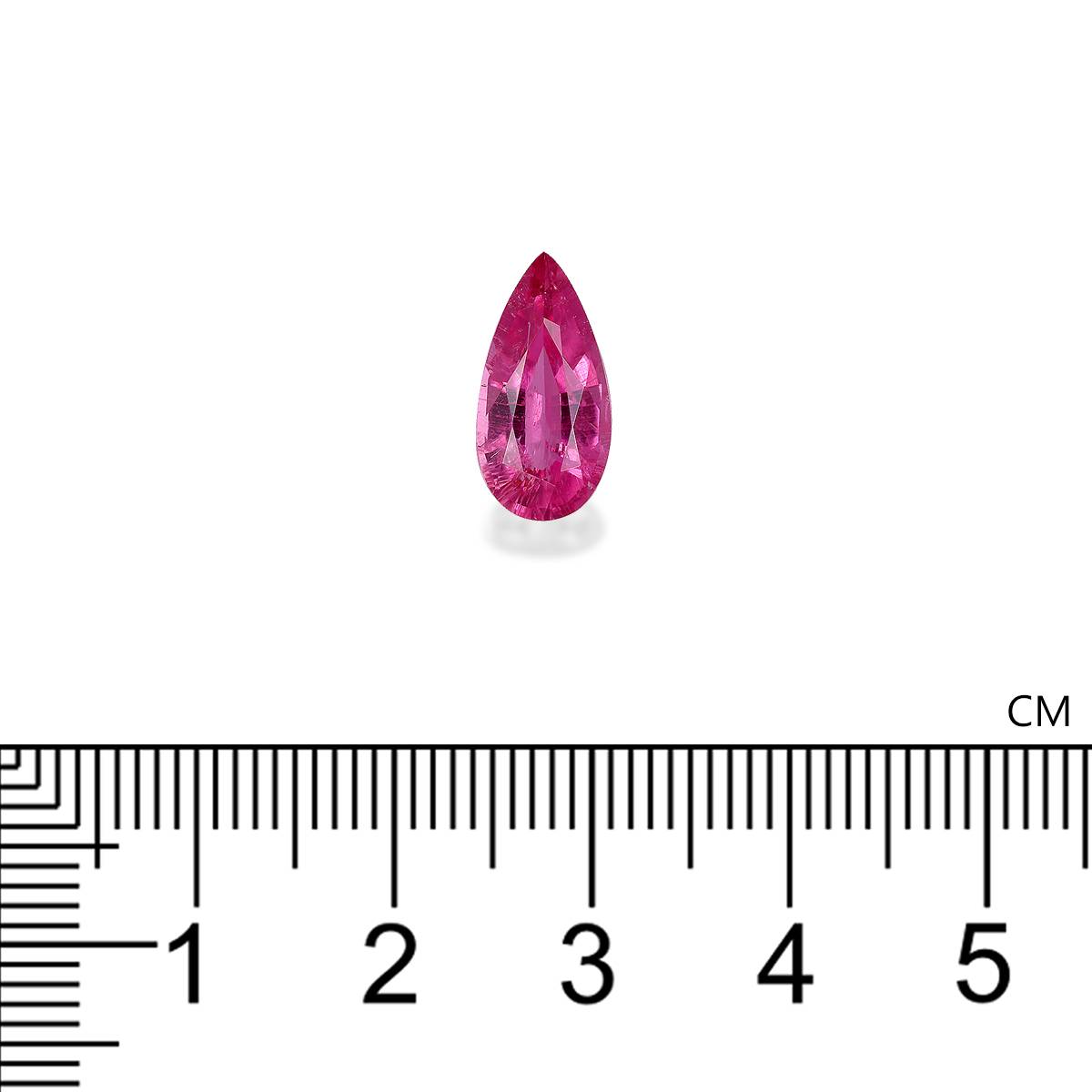 fuscia pink rubellite tourmaline, 3.12ct pear cut — view 4