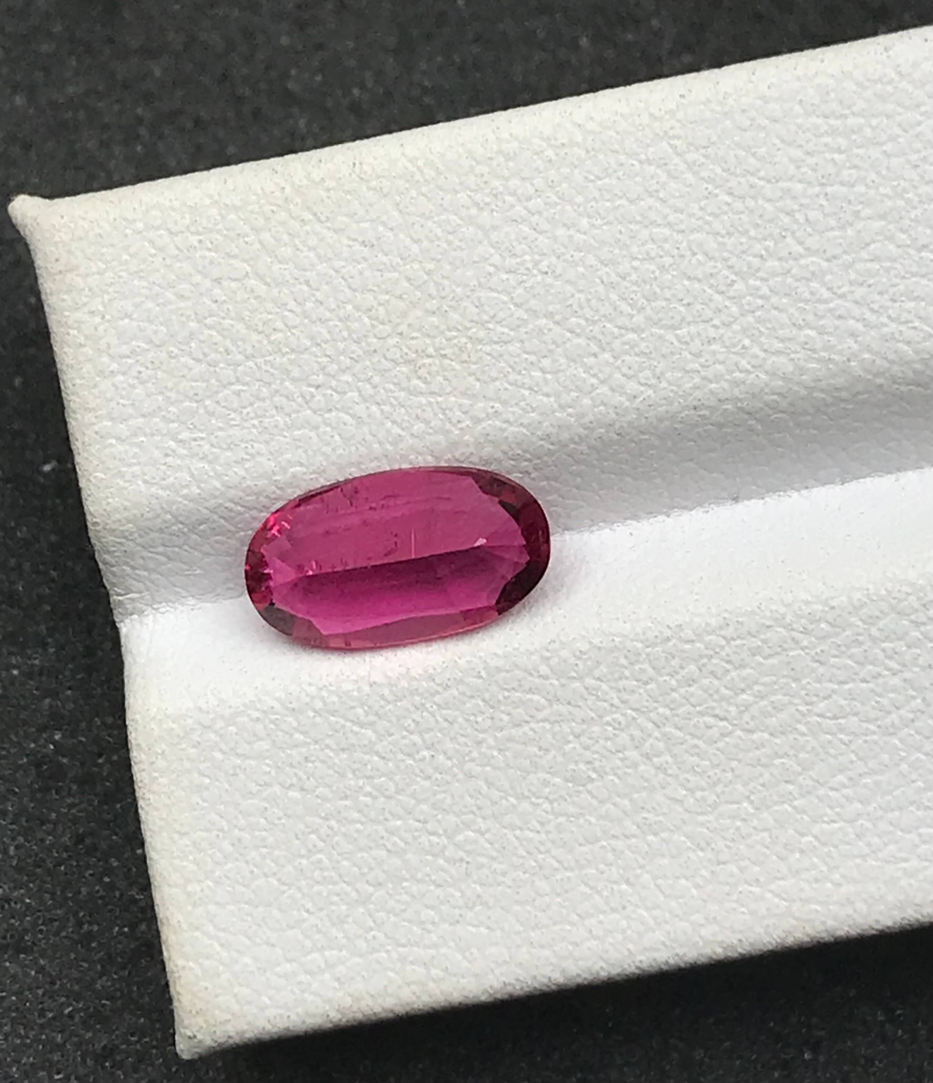 pink rubellite tourmaline, 2.05ct oval cut — view 5