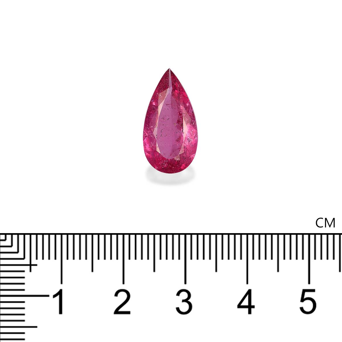 fuscia pink rubellite tourmaline, 4.21ct pear cut — view 4