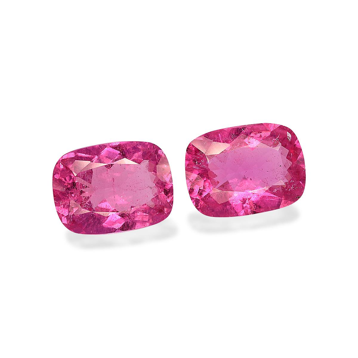 fuscia pink rubellite tourmaline, 7.34ct cushion cut — view 3