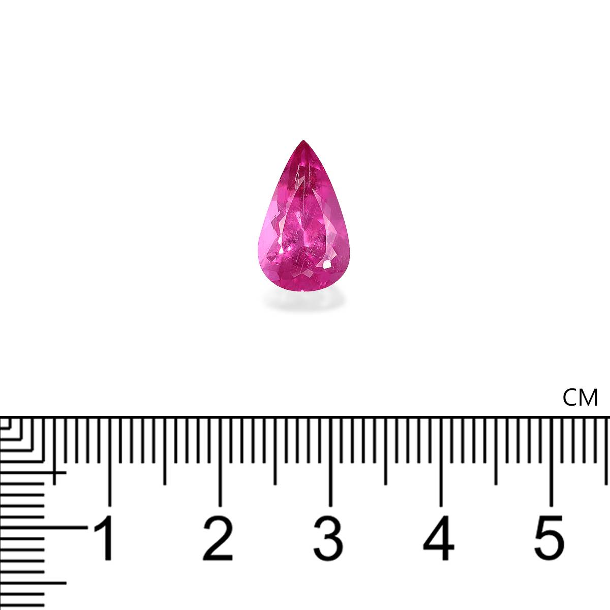fuscia pink rubellite tourmaline, 3.62ct pear cut — view 4