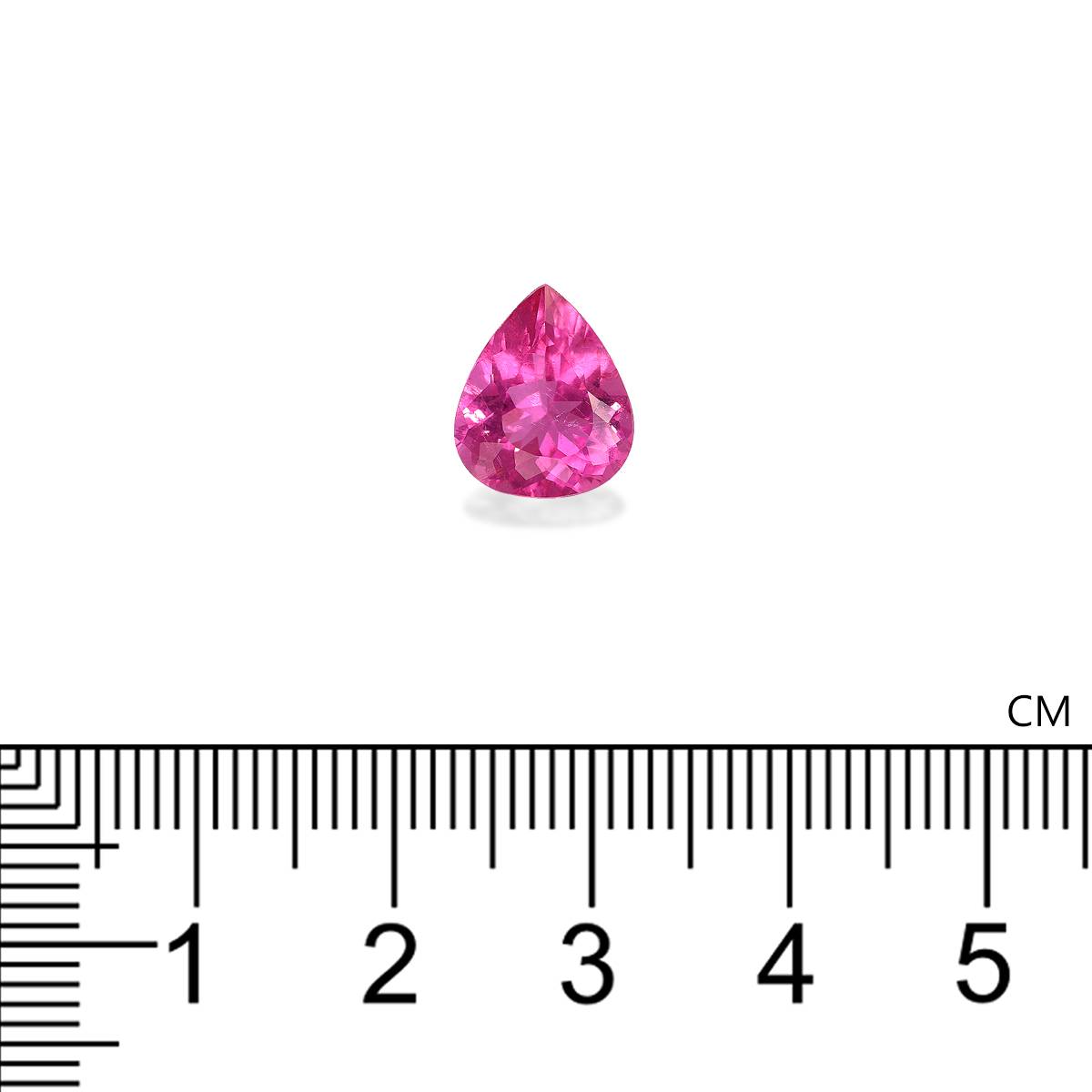 fuscia pink rubellite tourmaline, 2.99ct pear cut — view 4