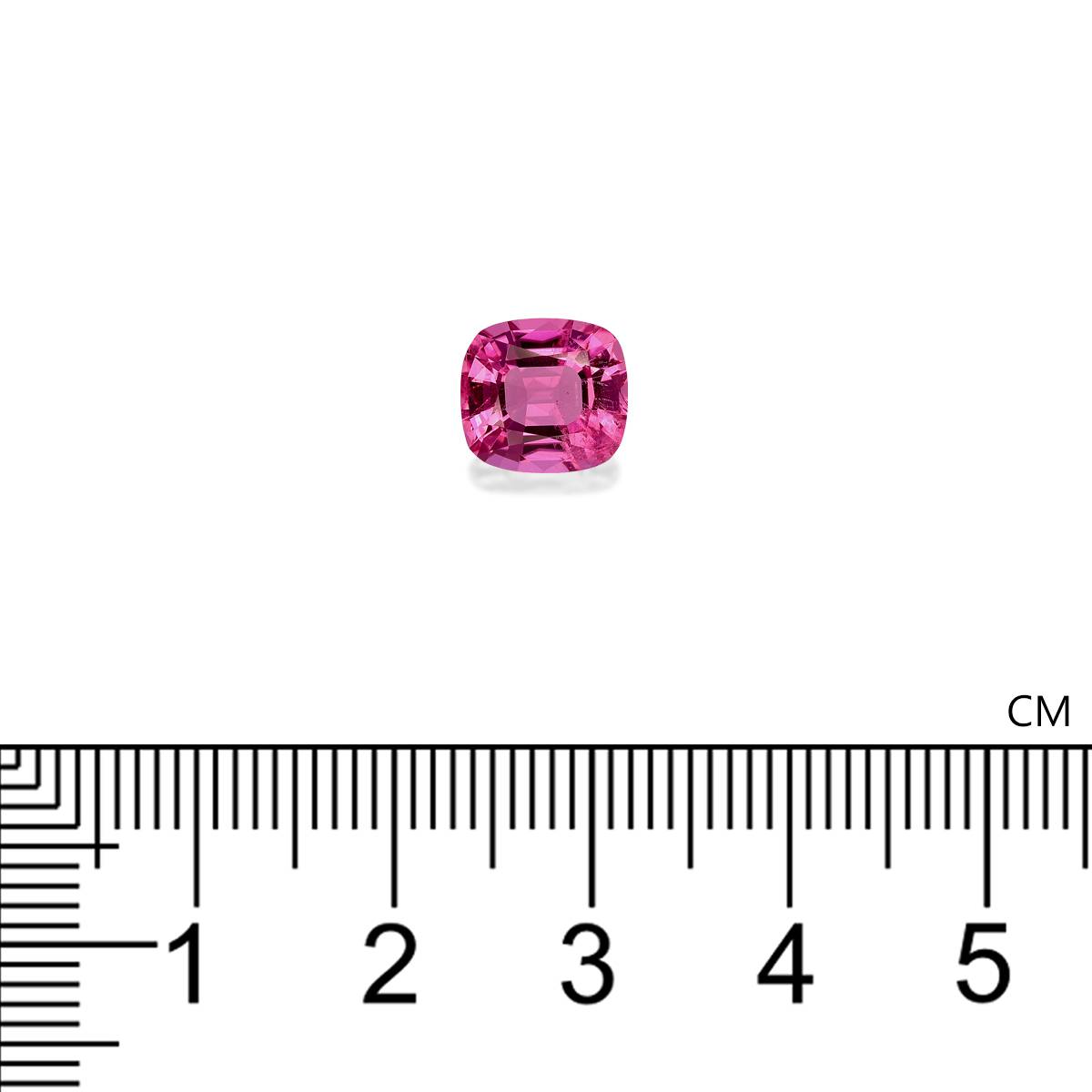 fuscia pink rubellite tourmaline, 2.1ct cushion cut — view 4