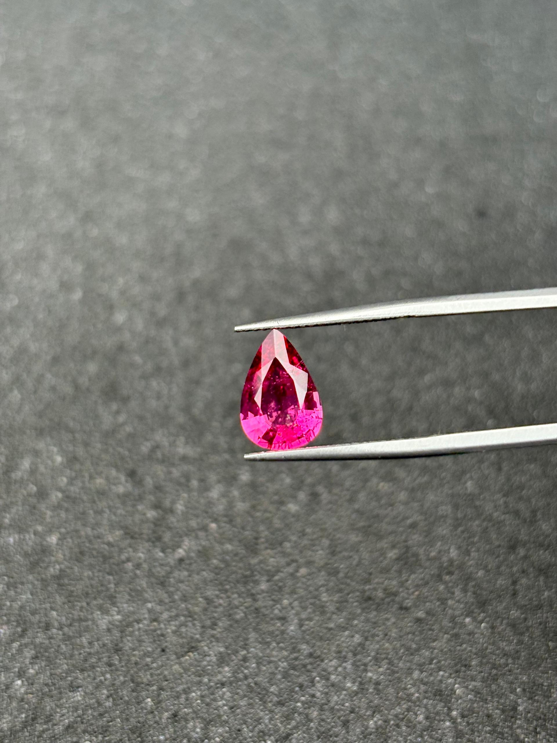 fuscia pink rubellite tourmaline, 2.41ct pear cut — view 5