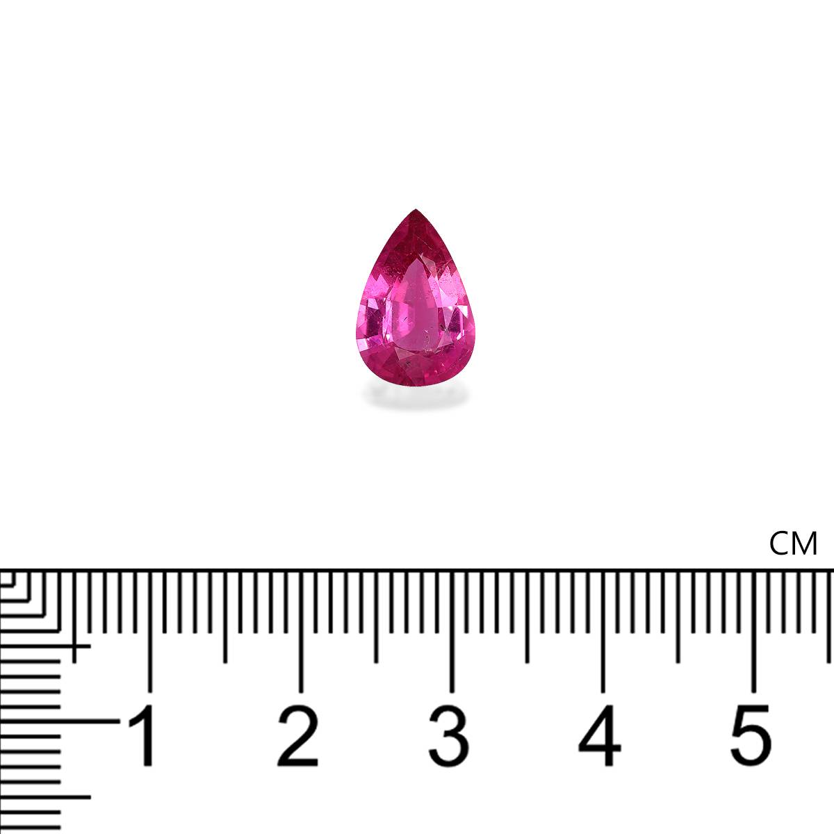 fuscia pink rubellite tourmaline, 2.41ct pear cut — view 4