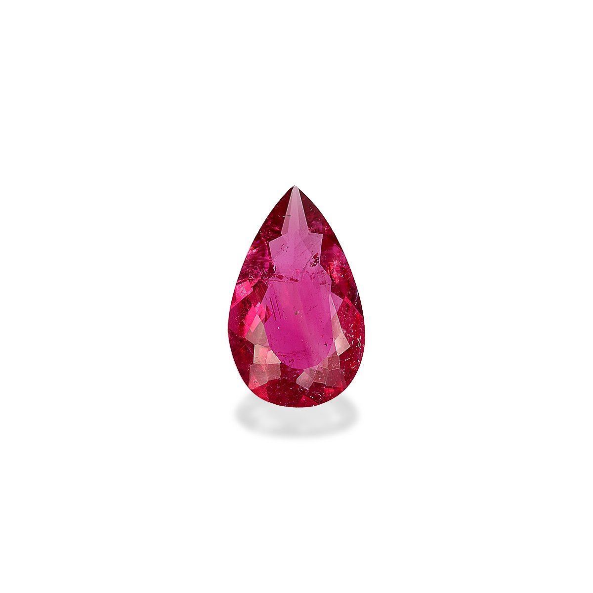 Vivid pink rubellite tourmaline, 1.68ct pear cut — main view