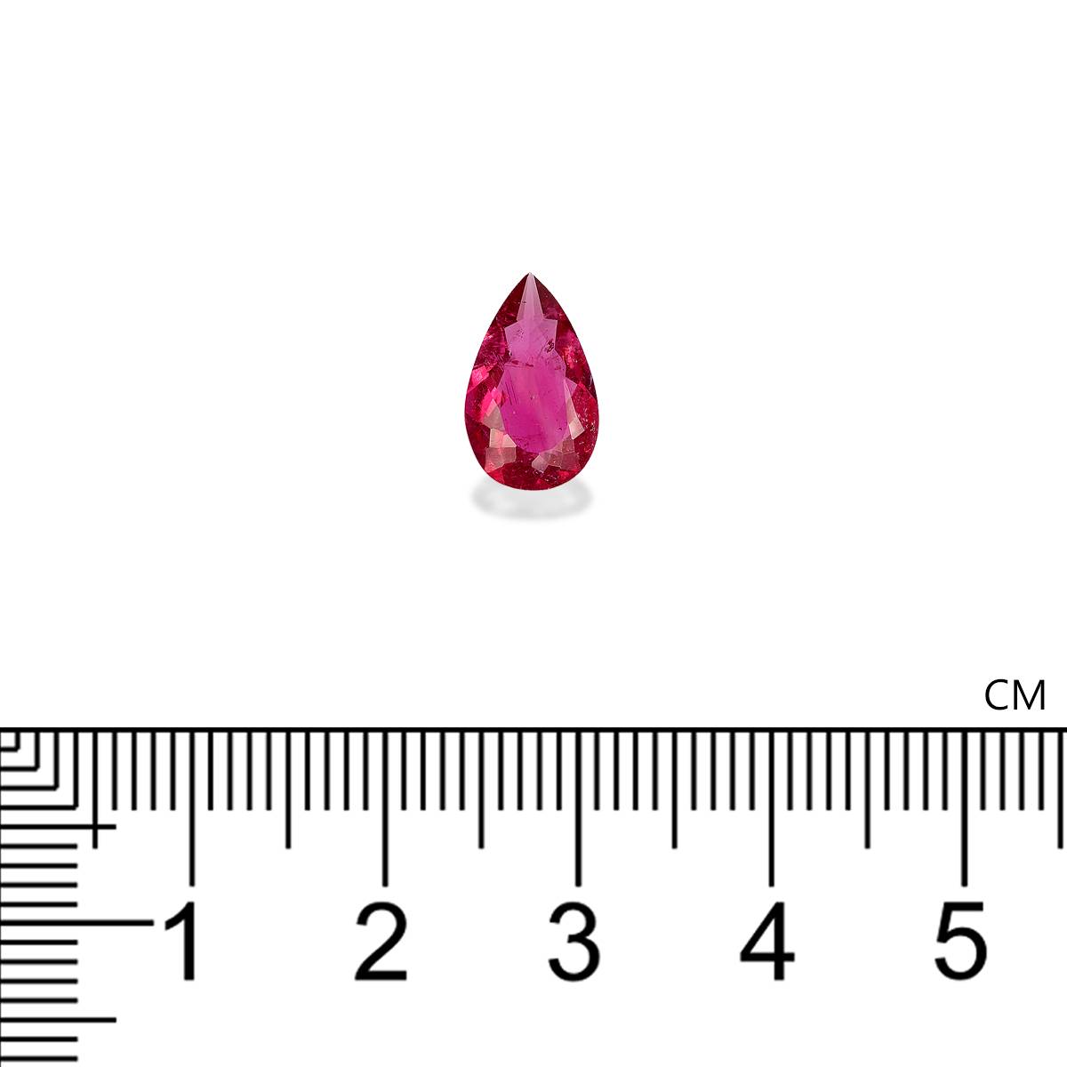 Vivid pink rubellite tourmaline, 1.68ct pear cut — view 4