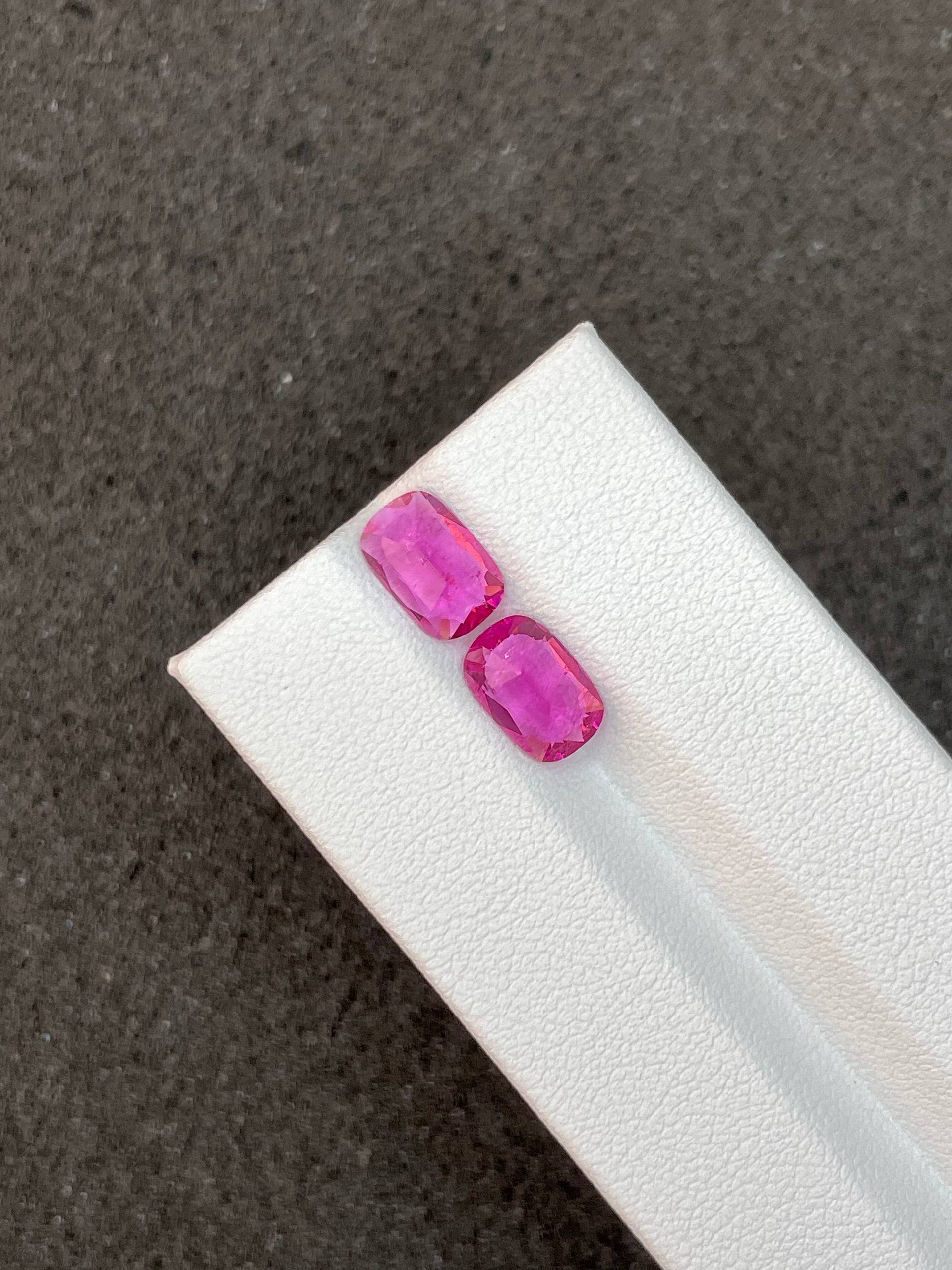 fuscia pink rubellite tourmaline, 2.71ct cushion cut — view 6