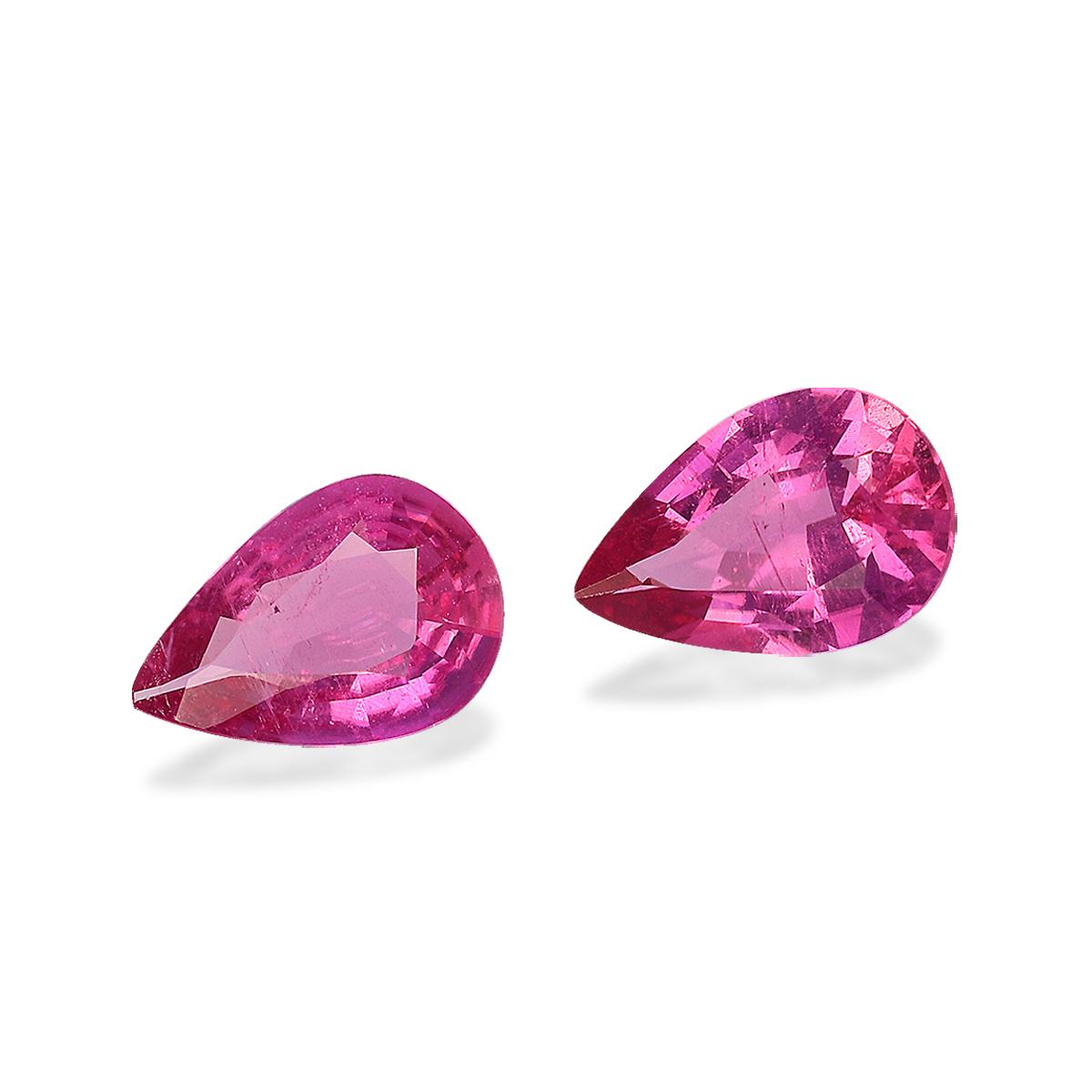 fuscia pink rubellite tourmaline, 1.76ct pear cut — view 3