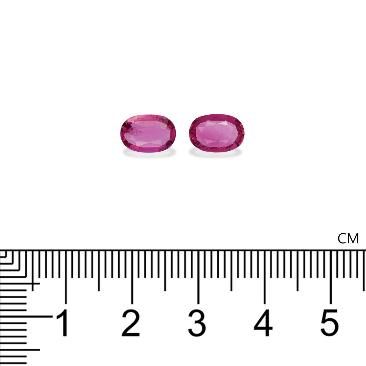 fuscia pink rubellite tourmaline, 1.68ct oval cut — view 4