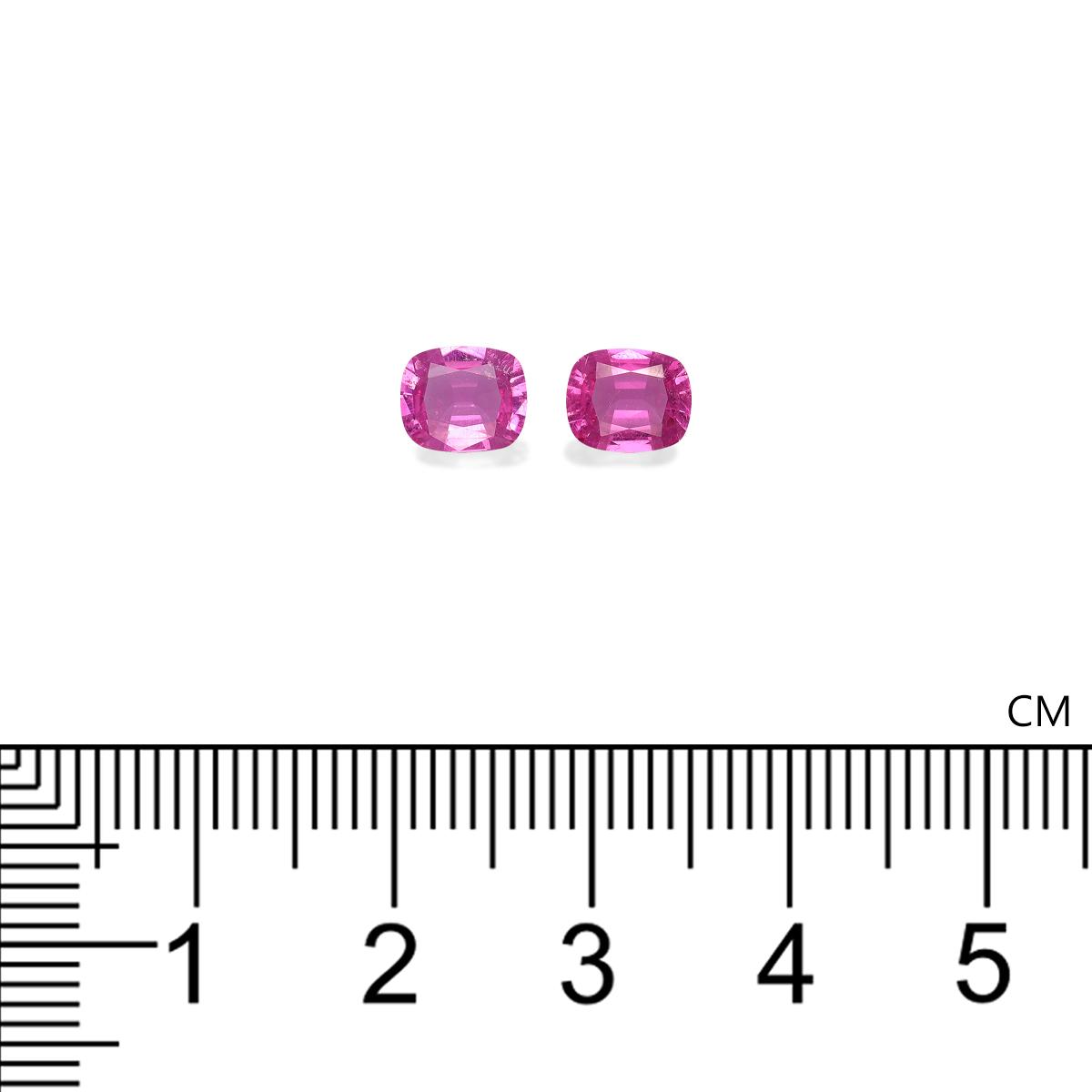 fuscia pink rubellite tourmaline, 1.4ct cushion cut — view 4