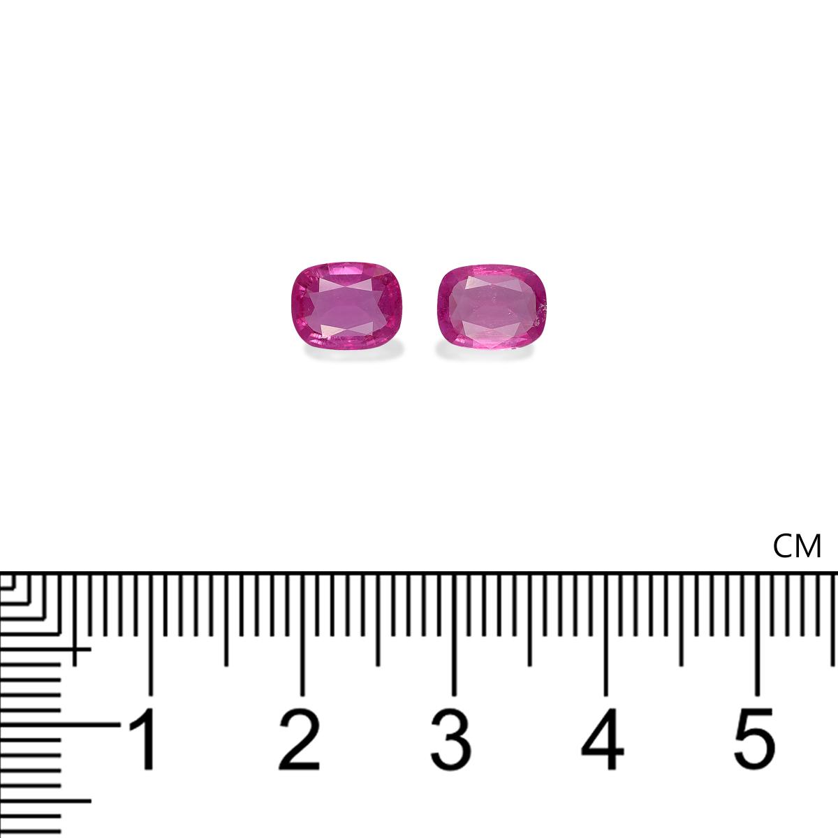 fuscia pink rubellite tourmaline, 1.62ct cushion cut — view 4