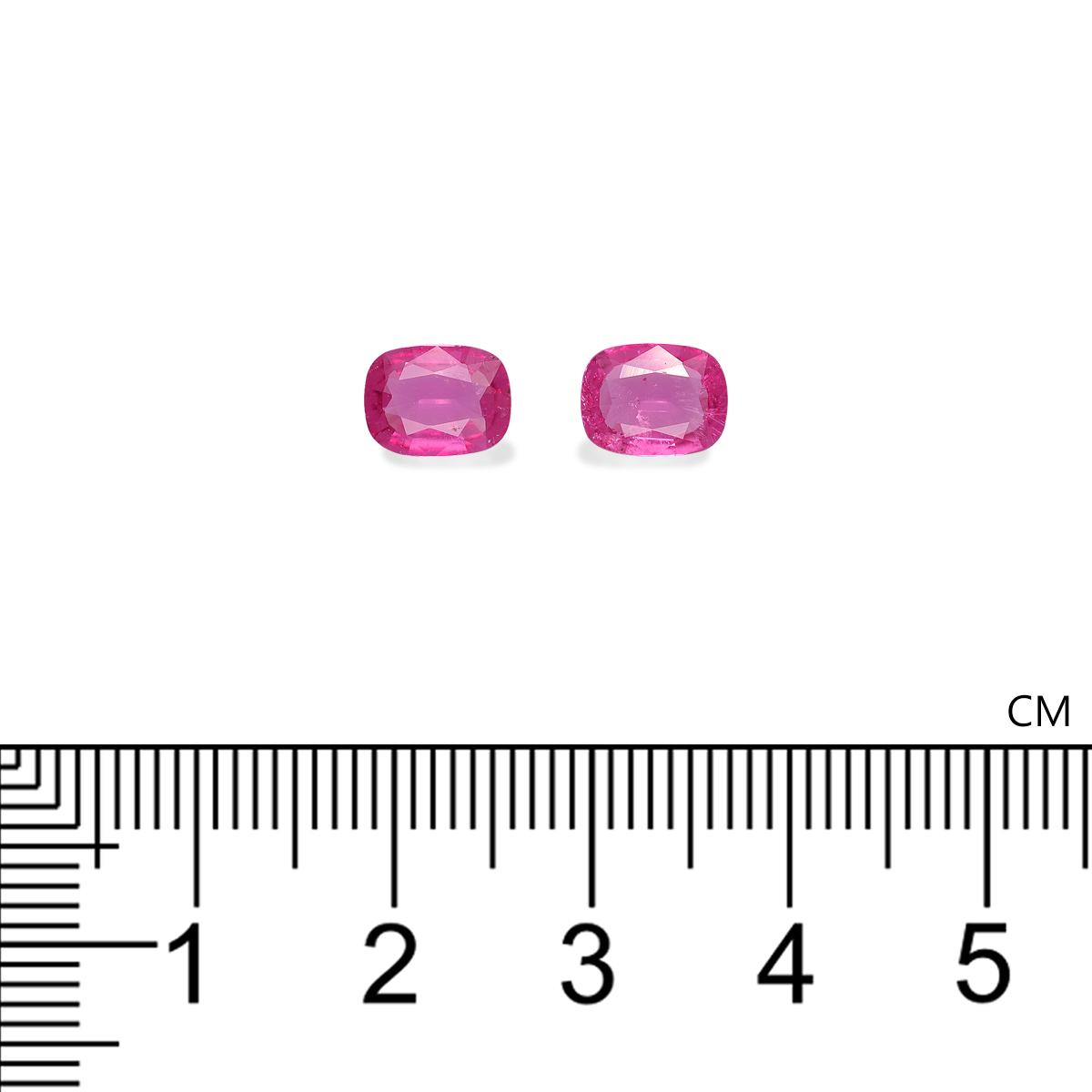 fuscia pink rubellite tourmaline, 1.66ct cushion cut — view 4