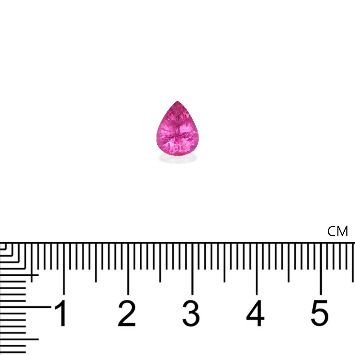 fuscia pink rubellite tourmaline, 1.28ct pear cut — view 4