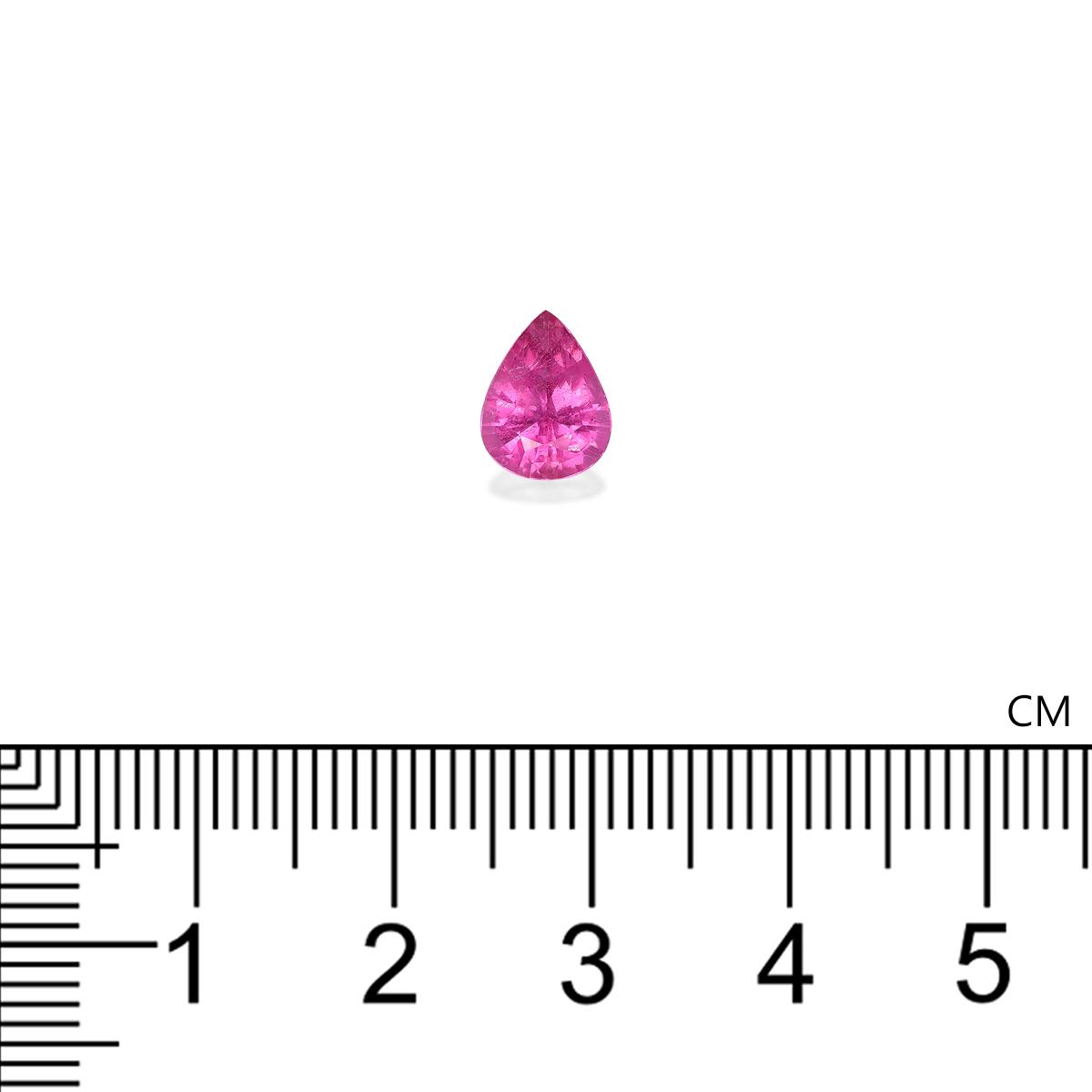 fuscia pink rubellite tourmaline, 1.28ct pear cut — view 4