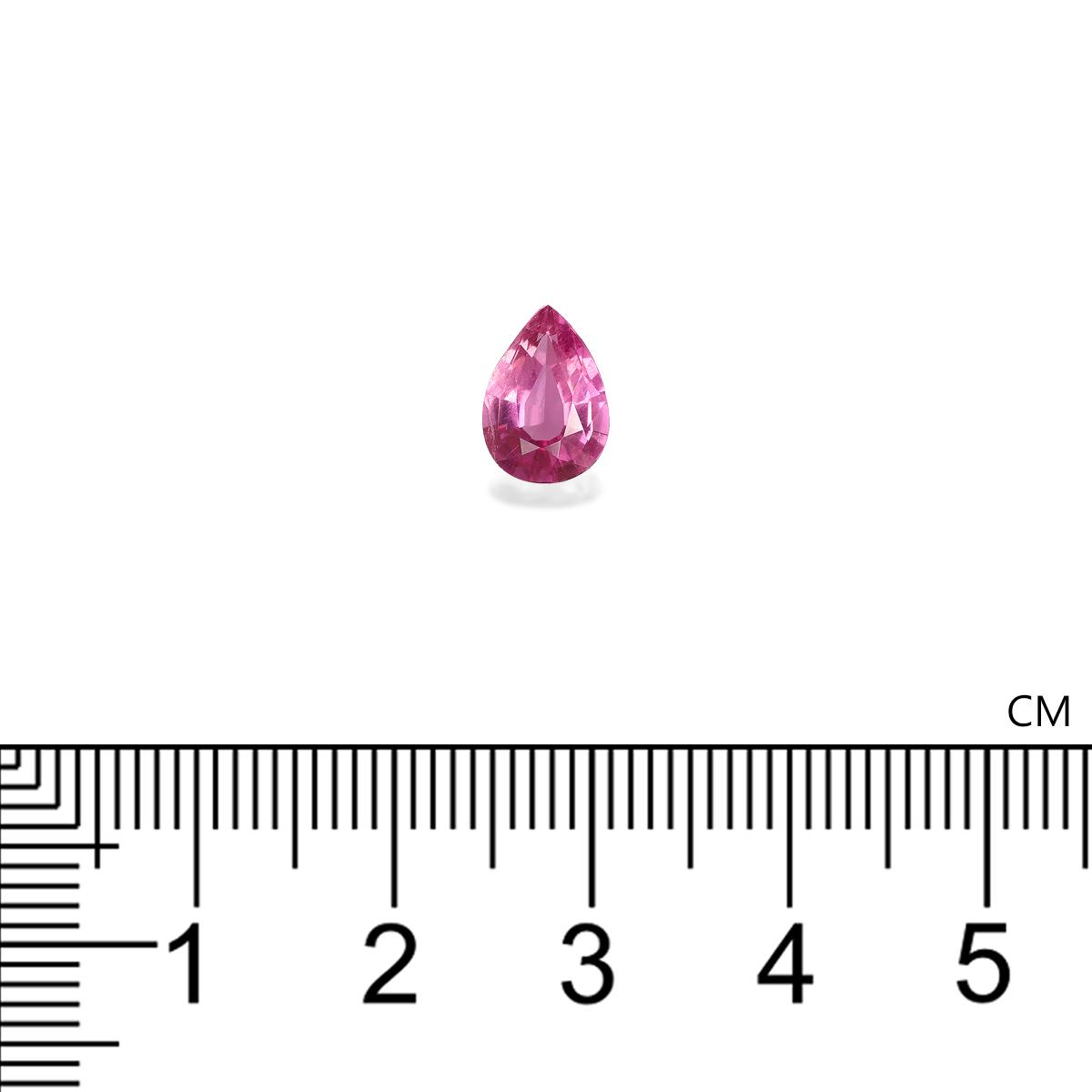 fuscia pink rubellite tourmaline, 1.36ct pear cut — view 4