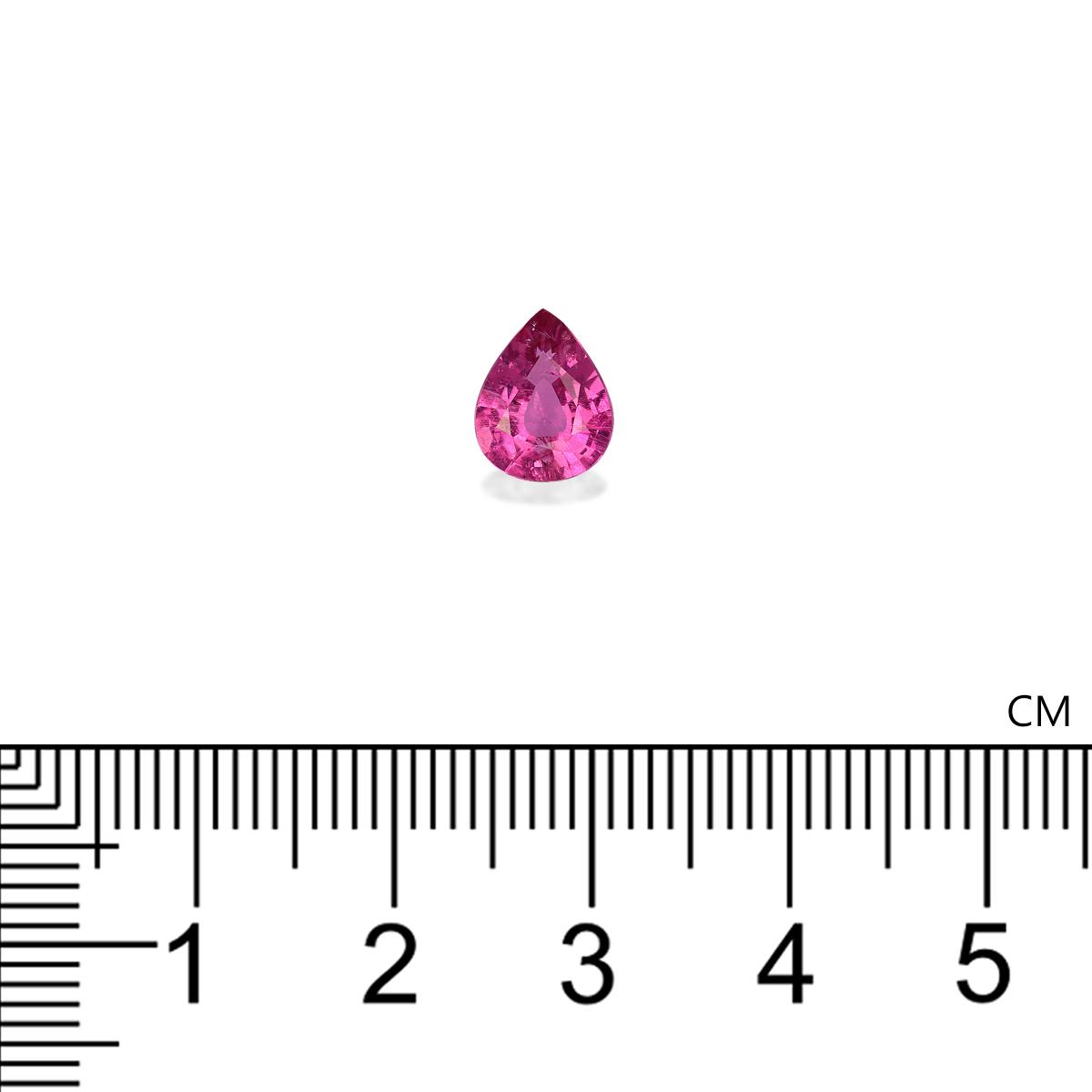 fuscia pink rubellite tourmaline, 1.3ct pear cut — view 4